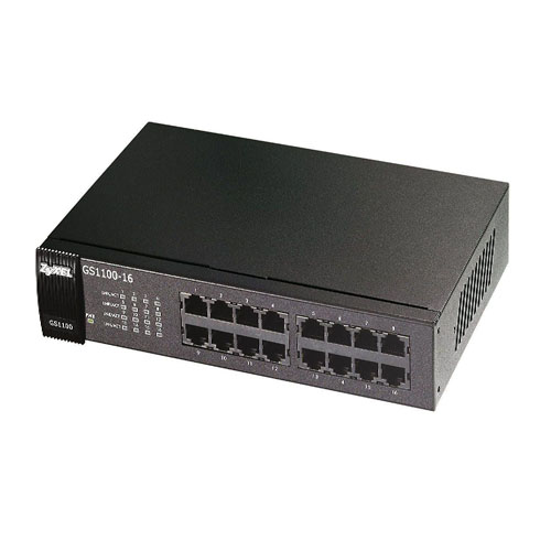 ZYXEL GS1100-16 16 Port 10/100/1000 Mbps Gigabit Rack Mountable Switch