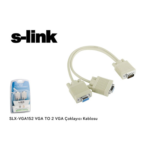 S-LINK SLX-VGA152 1 VGA TO 2 VGA VGA Görüntü Kablosu