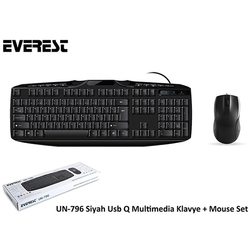 EVEREST UN-796 Q Usb Siyah Klavye/Mouse Set