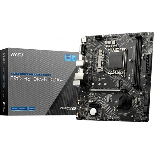 MSI INTEL PRO H610M-B DDR4 3200 HDMI,VGA M.2 1700P M.2 USB 3.2 MATX (12. Nesil)