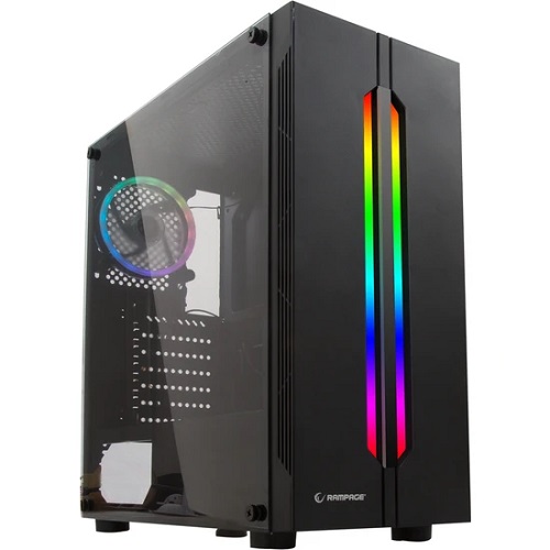 RAMPAGE SPECTRA Tempered Glass 600W 80+ Rainbow RGB Fan Gaming Kasa