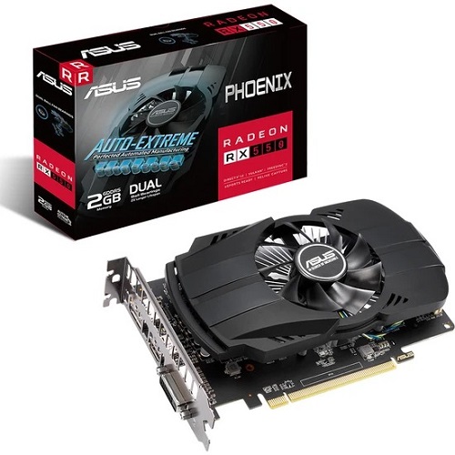 ASUS AMD 2GB RX 550 PHOENIX GDDR5 64 Bit PH-550-2G HDMI DVI-D DP