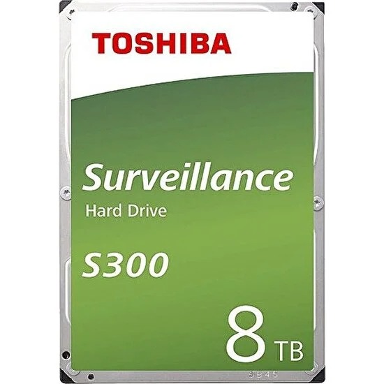 TOSHIBA 3.5 S300 8TB 7200RPM 256MB SATA3 Güvenlik HDD HDWT380UZSVA (Güvenlik 7/24)