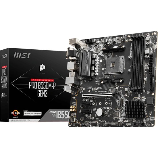 MSI AMD PRO B550M-P GEN3 DDR4 4400(OC) VGA+DVI-D+HDMI M.2 AM4 USB 3.2 mATX