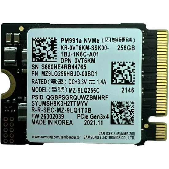 SAMSUNG PM991a 2242 128GB M.2 PCIE GEN3 SSD (Kutusuz) MZ-ALQ128B
