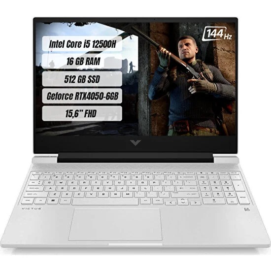 HP Victus 15-FA1032NT i5 12500H 16GB 512GB SSD 15.6  6 GB RTX 4050 Gaming Dizüstü Bilgisayar