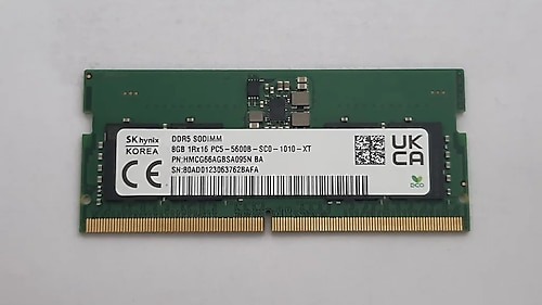 SK HYNIX 8GB DDR5 5600Mhz 1Rx16 CL40 Notebook Ram HMCG66AGBSA095N (Kutusuz)