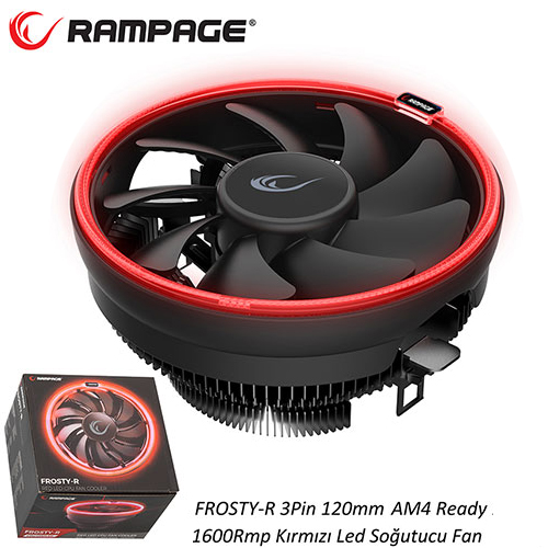 RAMPAGE FROSTY-R AMD AM4 SOKET 120MM KIRMIZI LED İŞLEMCİ SOĞUTUCU