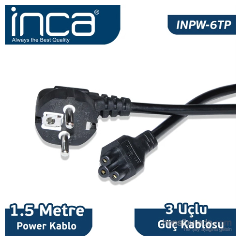 INCA INPW-06TP (1.5 Metre) NOTEBOOK YONCA POWER KABLOSU