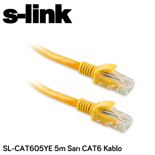 S-LINK SL-CAT605YE Cat6 Utp ( 5 Metre ) Sarı Patch Kablo