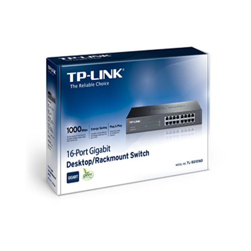 TP-LINK TL-SG1016D 16 Port 10/100/1000 Gigabit Metal Kasa Desktop Switch