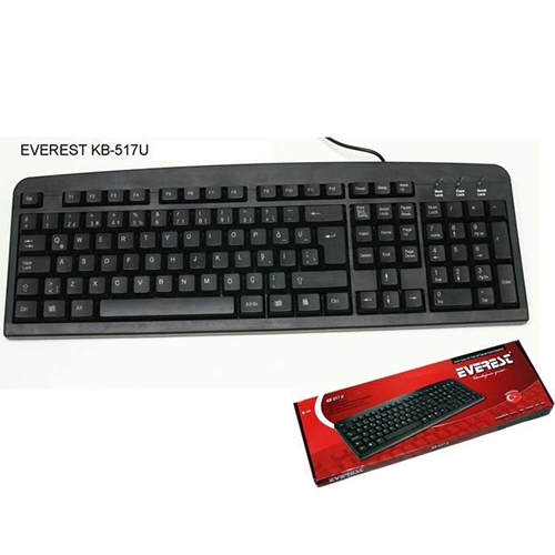 EVEREST KB-517U F Usb Standart Siyah Klavye     
