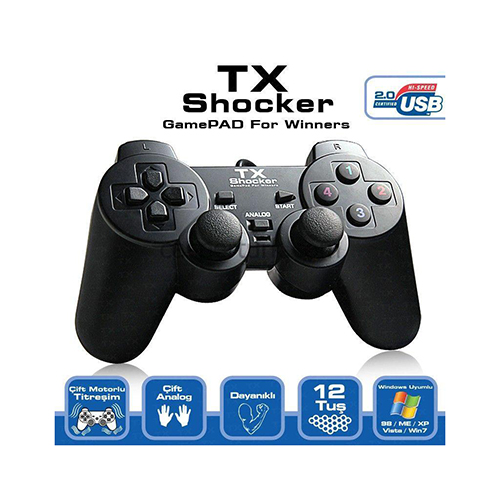 TX TXACGPAD01 Shocker Usb Çift Titreşimli Gaming Gamepad