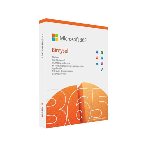 Microsoft 365 BIREYSEL TR/ENG WIN/MAC Box 1 YILLIK LISANS QQ2-01451