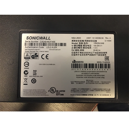 SonicWALL NSA 2600 Firewall 2.EL GARANTİSİZ ÜRÜNDÜR