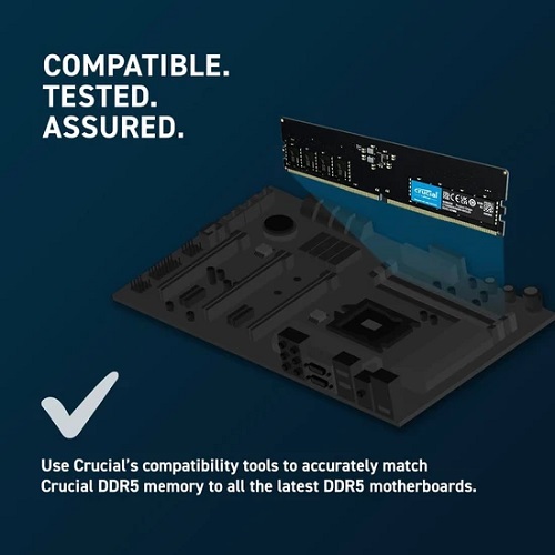CRUCIAL 16GB DDR5 5600Mhz CL46 Pc Ram CT16G56C46U5 (1.1V)