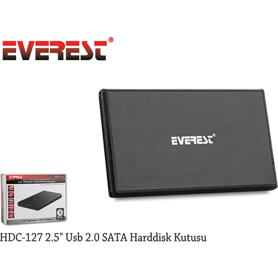 EVEREST 2.5 HDC-127 Sata Usb 2.0 Harddisk Kutusu Siyah