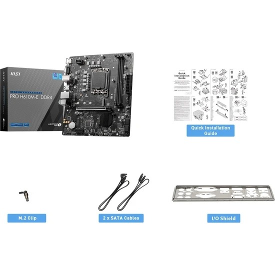MSI PRO H610M-E DDR4 3200(OC) HDMI,VGA M.2 1700P USB 3.2 Gen1 (12-13-14. Nesil)