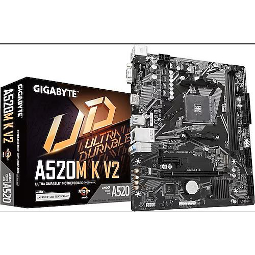 GIGABYTE AMD A520M-K V2 DDR4 5100(OC) VGA HDMI AM4 PCI-E GEN3 M.2 USB 3.2