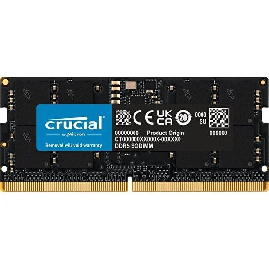 CRUCIAL 16GB DDR5 4800Mhz CL40 Notebook Ram CT16G48C40S5 (Kutusuz) (1.1V)