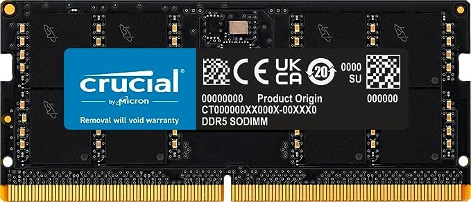 CRUCIAL 32GB DDR5 4800Mhz CL40 Notebook Ram CT32G48C40S5 (Kutusuz) (1.1V)