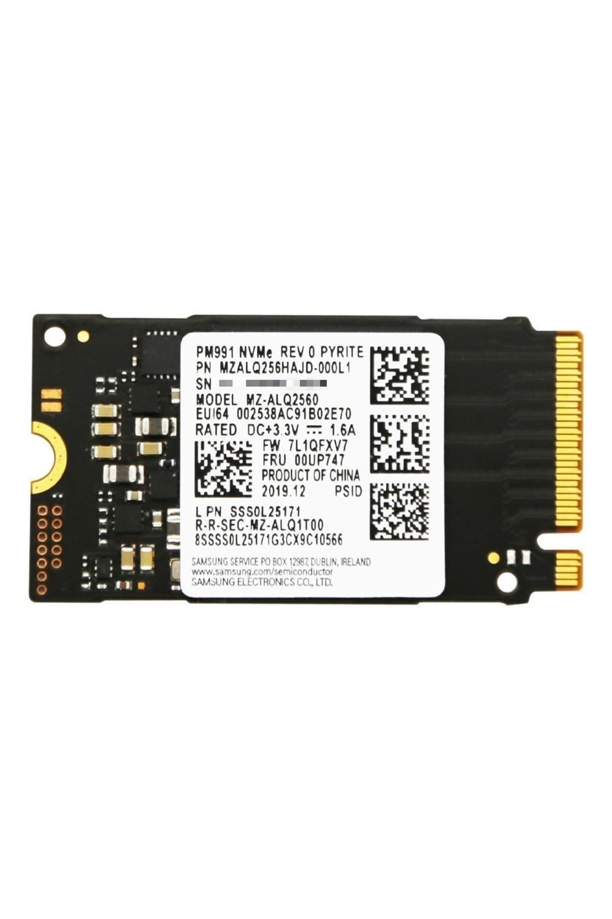 SAMSUNG PM991a 2242 256GB M.2 PCIE GEN3 SSD (Kutusuz) MZ-ALQ256B