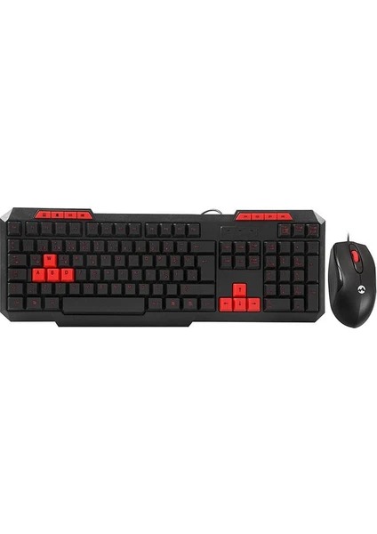 EVEREST KM-6825 Q Usb Siyah/Krmz Multimedya Klavye/Mouse Set
