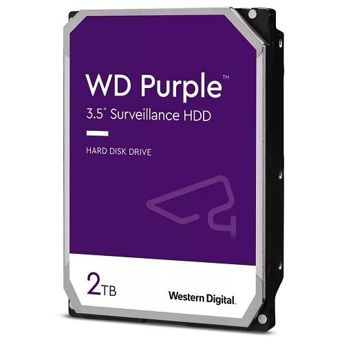 WD 3.5 PURPLE 2TB 5400RPM 64MB SATA3 Gvenlik HDD WD23PURZ (7/24) Wd TR Disty Garantili