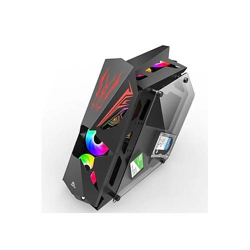 REVENGE DARK LORD 650W 80+ TEMPERLI CAM SIYAH 8X12CM RGB FAN ROBOTK ATX KASA