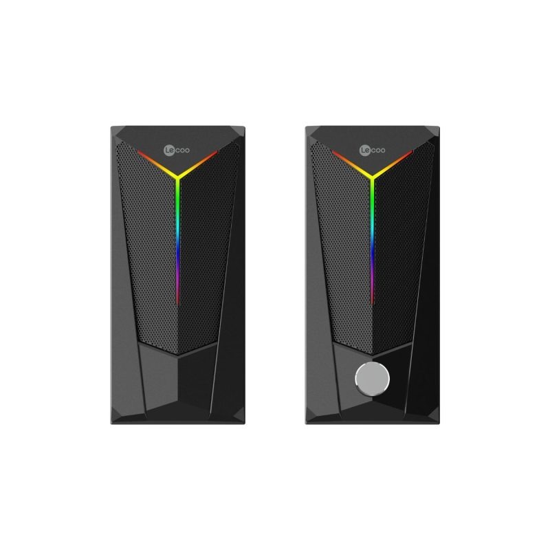 LENOVO DS104 LECOO 1+1 3W*2 RGB Aydınlatmalı Usb+3.5mm Jacklı Siyah Hoparlör