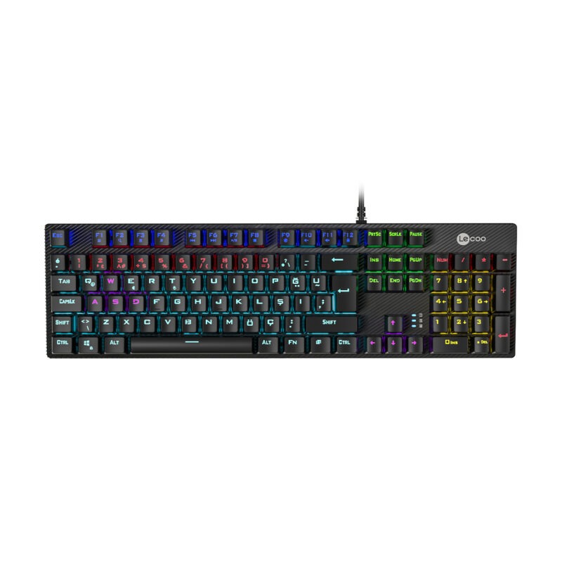 LENOVO LECOO KG1101 Q TRK Usb+Makro Tuşlu Mekanik+Blue Switch RGB Aydınlatmalı Gaming Klavye