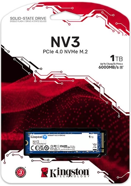 KINGSTON NV3 1TB M.2 NVMe PCIe 6000/4000MB/S SSD DISK SNV3S/1000G
