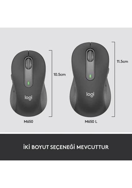 Logitech M650 910-006253 SIGNATURE KABLOSUZ Usb Nano Alıcılı Siyah Mouse