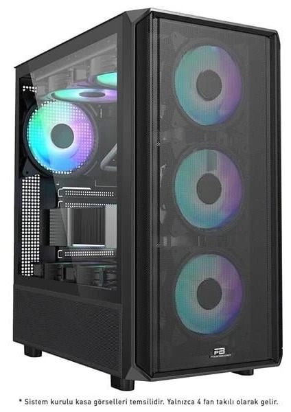 PowerBoost PB-P3602BB 850W 80+ Bronze USB 3.0 Mesh Siyah ARGB FANLI GAMING ATX KASA