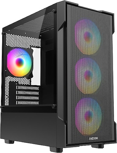 FAZEON F1 650W 80+ BRONZE Mesh 4x120mm Rainbow Fanl mATX Bilgisayar Kasas