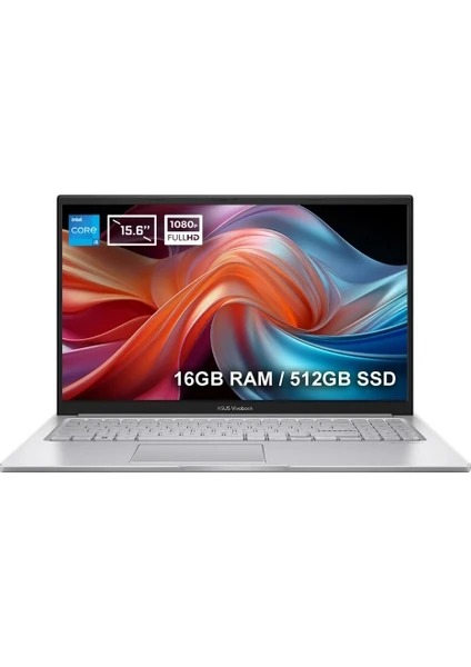 ASUS VIVOBOOK 15 X1504VA-NJ1423-16 i5 1335U 16GB 512GB SSD 15.6  DOS Dizst Bilgisayar