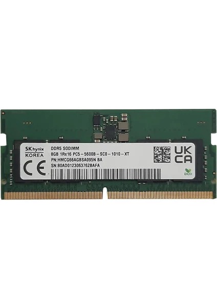 SK HYNIX 8GB DDR5 5600Mhz Pc Ram HMCG66AGBUA0894N