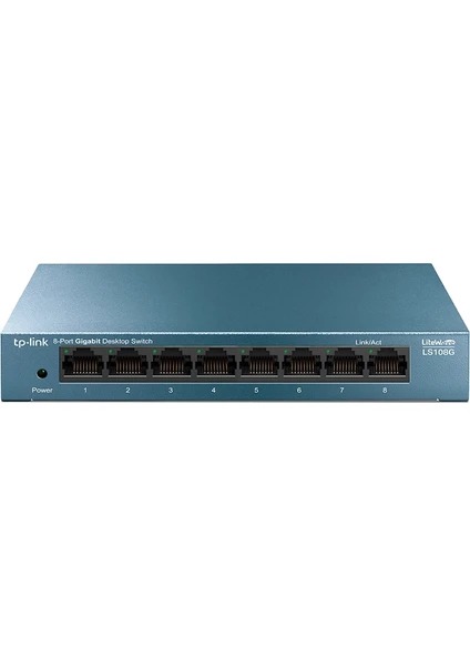 TP-LINK LiteWave 8 Port (8 x PoE) LS108GP 10/100/1000 Gigabit Switch Metal Kasa