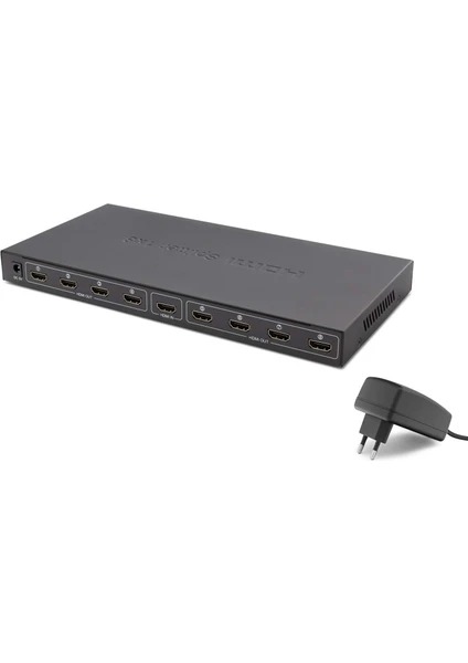 Hadron Hdx1332 8 port Hdmi Splitter 1.4V 1080P 4K 1*In 8*Out Siyah