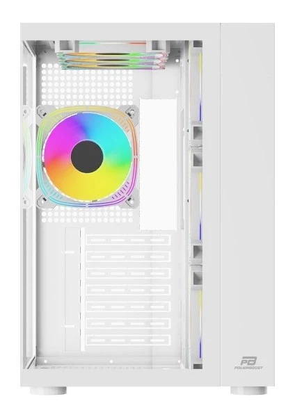 POWERBOOST SEAVIEW AKVARYUM PB-SS02W PSU Yok USB 3.0 Mesh 7X12CM RGB FAN GAMING ATX KASA BEYAZ