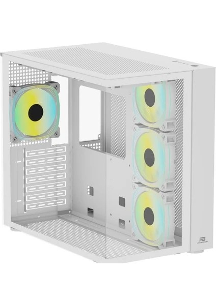 POWERBOOST SEAVIEW AKVARYUM PB-SS02W PSU Yok USB 3.0 Mesh 7X12CM RGB FAN GAMING ATX KASA BEYAZ