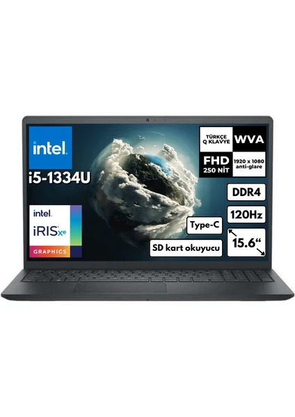 DELL Inspiron 3530 I35303407_U i5 1334U 16GB 512GB SSD 15.6 DOS Dizst Bilgisayar