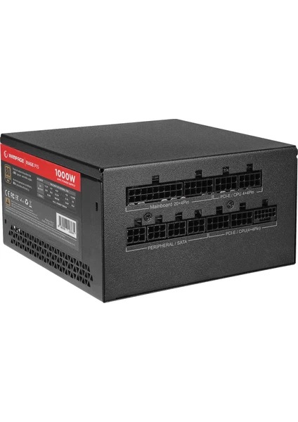 RAMPAGE RAGE P15 1000W 80+ GOLD APFC HDB 14CM FAN FULL MODULER PSU (SYAH)