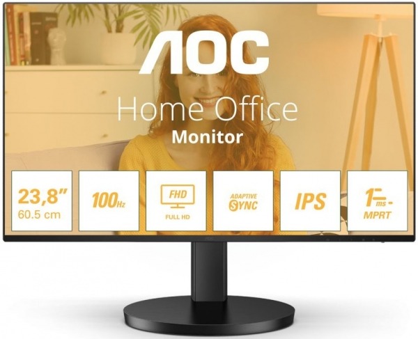 AOC 23.8 24B3HA2 LED 100Hz 1ms 1XVGA 1XHDMI EV OFIS TIPI MONITR