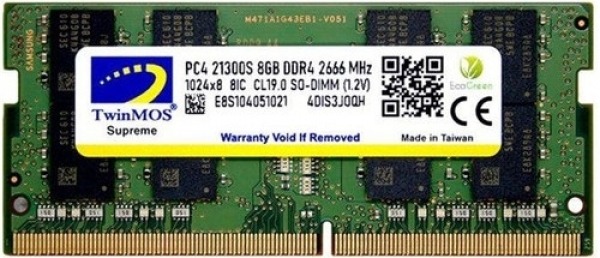 TWINMOS 8GB DDR4 2666Mhz Notebook Ram MDD48GB2666N
