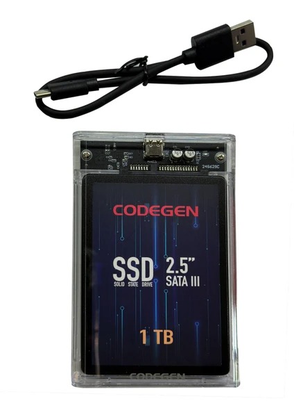 CODEGEN 1TBSSDEXT2 1TB USB 3.0 TAINABILIR SSD SYAH