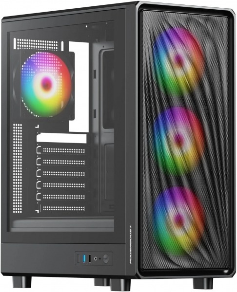 POWERBOOST PB-A5065B 650W 80+ BRONZE MESH N PANEL 4XARGB FAN+USB3.0 GAMING ATX KASA SIYAH