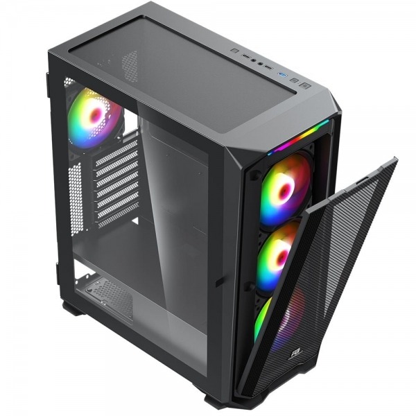POWERBOOST PB-P3720B 850W 80+ BRONZE MESH ÖN PANEL 4XARGB FAN+USB3.0 GAMING E-ATX KASA SIYAH