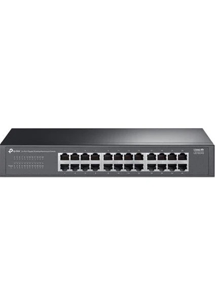 TP-LINK LS1024G 24 Port 10/100/1000 Gigabit Rack Mountable Switch Metal Kasa