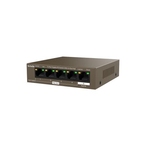 TENDA TEG1105PD 5 Port 4 PORT POE+ 1 PORT POE+ IN 10-100-1000 ÇELIK KASA RACK MOUNT Switch (Adaptörsüz)